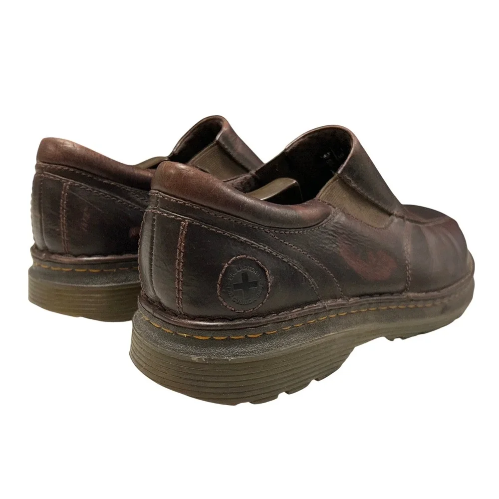 Dr. Martens Tevin Mens 11 Brown Leather Slip On Loafers AW004 Vintage Shoes Y2K
